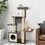 Costway 73914652 53 Inch Cat Tree with Condo and Swing Tunnel-Gray