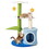 Costway 43628591 34.5 Inch 4-Tier Cute Cat Tree with Jingling Balls and Condo-Blue