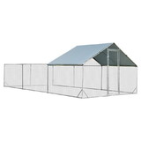 Costway 69532174 Large Metal Chicken Coop with Waterproof and Sun-proof Cover