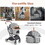 Costway 18596243 Foldable Dog Cat Stroller with Removable Waterproof Cover-Dark Gray