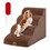 Costway 48965372 4-Tier Foam Non-Slip Dog Steps with Washable Zippered Cover-Brown