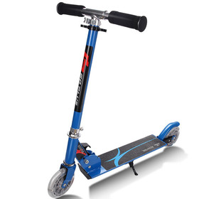 Costway 79134526 Folding Aluminum Kids Kick Scooter with LED Lights-Blue