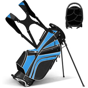 Costway 29740836 Golf Stand Cart Bag with 6-Way Divider Carry Pockets-Blue
