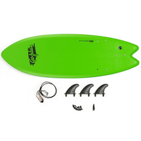 Costway 25180736 5'5" Ocean Foamie SurfBoard  with Rope and 3 Fins-Green