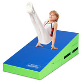 Costway 39172840 Folding Wedge Exercise Gymnastics Mat with Handles-Green