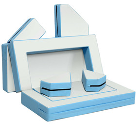 Costway 43278905 4-in-1 Crawl Climb Foam Shapes Toddler Kids Playset-Blue