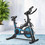 Costway 16520983 Indoor Silent Belt Drive Adjustable Resistance Cycling Stationary Bike-Blue