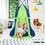Costway 67180934 2-in-1 40 Inch Kids Hanging Chair Detachable Swing Tent Set-Green