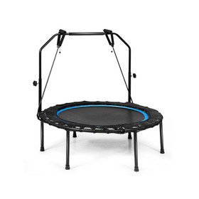Costway 94568271 40 Inch Foldable Fitness Rebounder with Resistance Bands Adjustable Home-Blue