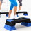 Costway 49021568 Aerobic Exercise Stepper Trainer with Adjustable Height 5"- 7"- 9"-Blue