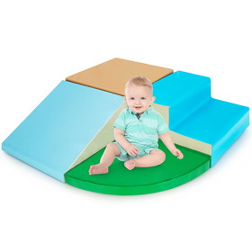 Costway 89746251 4 Pieces Indoor Toddler Playtime Corner Climber Play Set-Blue