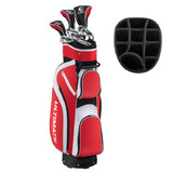 Costway 46078325 10 Pieces Ladies Complete Golf Club Set with Alloy Driver-Red