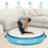 Costway 31507486 40 Inch Inflatable Round Gymnastic Mat with Electric Pump-Blue