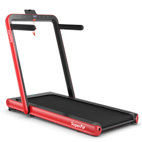 Costway 39265810 4.75HP 2 In 1 Folding Treadmill with Remote APP Control-Red