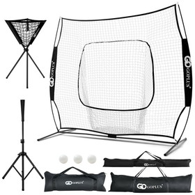 Costway 76928034 Portable Practice Net Kit with 3 Carrying Bags -Black