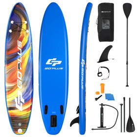 Costway 09512736 Inflatable Stand Up Paddle Board with Backpack Aluminum Paddle Pump-L