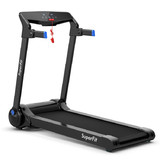 Costway 58697023 3HP Electric Folding Treadmill with Bluetooth Speaker-Blue