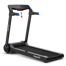 Costway 58697023 3HP Electric Folding Treadmill with Bluetooth Speaker-Blue