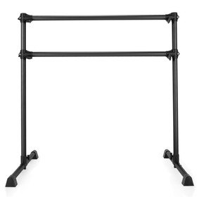 Costway 03748512 4 Feet Double Ballet Barre Bar with Adjustable Height-Black