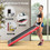 Costway 12657830 2-in-1 Electric Motorized Health and Fitness Folding Treadmill with Dual Display and Speaker-Red