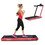 Costway 12657830 2-in-1 Electric Motorized Health and Fitness Folding Treadmill with Dual Display and Speaker-Red