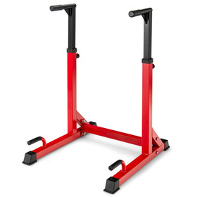 Costway 02154896 Adjustable Dip Bar with 10 Height Levels-Red