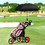Costway 41875930 3 Wheels Folding Golf Push Cart with Seat Scoreboard and Adjustable Handle-Red