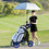 Costway 05934817 Golf Push Pull Cart with Foot Brake-Blue