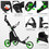 Costway 39170456 Folding 3 Wheels Golf Push Cart with Bag Scoreboard Adjustable Handle -Green