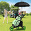 Costway 39170456 Folding 3 Wheels Golf Push Cart with Bag Scoreboard Adjustable Handle -Green