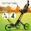 Costway 85049371 Folding 3 Wheels Golf Push Cart with Brake Scoreboard Adjustable Handle-Green