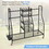 Costway 31729846 Double Golf Bag Rack with Removable Golf Club Stand and Wheels-Black