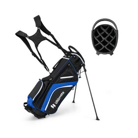 Costway Lightweight Golf Stand Bag with 14 Way Top Dividers and 6 Pockets-Blue