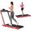 Costway 18732649 2.25HP 2 in 1 Folding Treadmill with APP Speaker Remote Control-Red