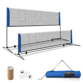 Costway 10/14 Feet Adjustable Badminton Net Stand with Portable Carry Bag-10 Feet