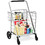 Costway 74196520 Heavy Duty Folding Utility Shopping Double Cart-Silver