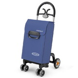 Costway Folding Shopping Cart Utility Hand Truck with Rolling Swivel Wheels-Blue