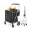 Costway 34789165 Folding Shopping Cart with Waterproof Liner Wheels and Basket-Silver