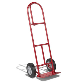 Costway 19742356 P-Handle Sack Truck with 10 Inch Wheels and Foldable Load Area-Red