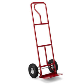 Costway 19385264 P-Handle Hand Truck with Foldable Load Plate for Warehouse Garage-Red
