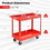 Costway 97586134 2-Tier Utility Cart with Handle and Heavy-Duty Metal Frame-Red