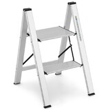 Costway 21765934 Folding Aluminum 2-Step Ladder with Non-Slip Pedal and Footpads-Silver