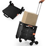 Costway 80219764 Costway Foldable Utility Cart for Travel and Shopping-Black