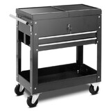 Costway 73904586 Rolling Mechanics Tool Cart Slide Top Utility Storage Cabinet Organizer 2 Drawers