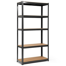 Costway 95830412 72 Inch Storage Rack with 5 Adjustable Shelves for Books Kitchenware-Black