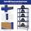 Costway 51942630 71 inch Heavy Duty Steel Adjustable 5 Level Storage Shelves-Blue