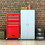 Costway 17259386 Rolling Cabinet Storage Chest Box Garage Toolbox Organizer-Red