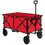 Costway 07634218 Outdoor Folding Wagon Cart with Adjustable Handle and Universal Wheels-Red