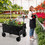Costway 83129706 Folding Utility Garden Cart with Wide Wheels and Adjustable Handle-Black