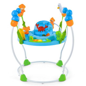 Costway 61245973 Underwater World Themed Baby Bouncer with Developmental Toys-Blue